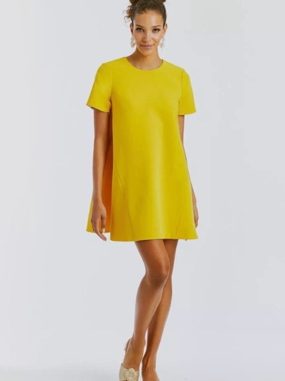 Mestiza New York Cecily reversible Lemon Print Mini Dress with Yellow Bow - Picture 3 of 3